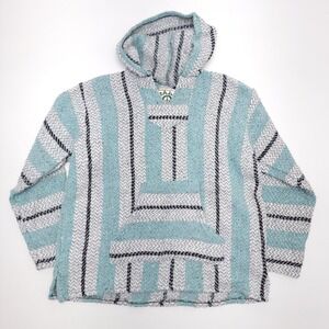 Baja Joe Poncho Hoodie-Surfer‎ Skater DrugRug Jacket Unisex Size XS Earth Rags